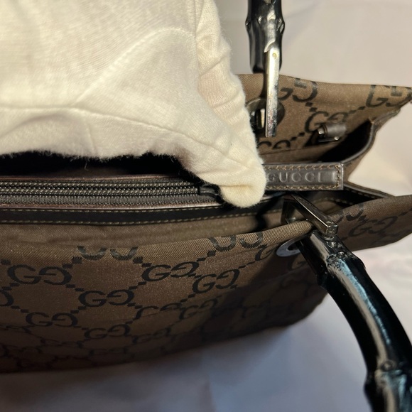 Gucci nylon monogram bamboo tote bag - Picture 10 of 12